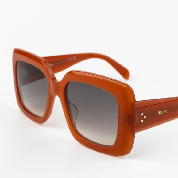 NEW Celine CL40263I 42F 3 DOTS Orange Gradient Brown Women Geometric Sunglasses - Picture 5 of 10